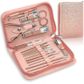 Miniatyrbild 1 av 5: Manikyrset Nagelknipsare Kit För Kvinnor & Män 18 i 1 Professionell Rostfritt Stål Pedikyr Vård Verktyg Kit Nagel Klippare Set Sax Grooming Kit Med B