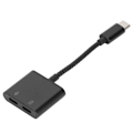 Miniatyrbilde 2 av 8: 2-i-1 USB C til 3,5 mm lydadapter Type-C til AUX-kontakt med USB C PD 60W hurtigladningsadapter Svart