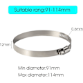 Miniatyrbilde 2 av 5: 4 stykkers justerbar slangeklemme i rustfritt stål for feste av fleksible slangerør (91-114 mm) - engelsk