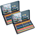 Miniatyrbild 6 av 8: 12-pack färgade pennor set vattenlöslig kärna 12 färger konst målning ritning graffiti