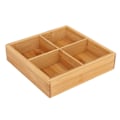 Miniatyrbilde 2 av 8: Snacks serveringsbrett i bambus, malingsfri, trygt og miljøvennlig, delt serveringsbeholder for tørket frukt, 4 rom