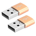 Pikkukuva 3 / 8: 2 kpl alumiiniseos TypeC - USB -sovitinta latauksen synkronointiin ja tiedonsiirtoon (kulta)