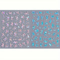 Miniatyrbilde 1 av 5: 2 stk. Sjarmerende Holografisk Laser Blomsterdesign Negleklistremerker for DIY Neglemaling Elegante Kronblad og Fe-linje Dekaler SO-191 Rosa Blå
