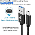 Miniatyrbild 2 av 5: 2 st USB C-kabel Typ C Snabbladdningskabel för Samsung Galaxy A12 / A32 / A42 / A52 / A72 Nylonflätad Android-telefonladdare Sladd Synkroniseringskabel (1m