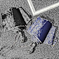 Miniatyrbillede 5 af 5: Retro Kranie Paraply Anti-UV Solbeskyttelse Automatisk Foldbar Bumbershoot Blå