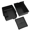 Miniatyrbillede 4 af 8: Center Console Opbevaringsbakke ABS Armlæn Organizer Box Cubby Skuffebeholder Udskiftning til Tesla Model 3 Y Uden Silikonepuder