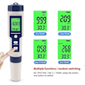 Miniatyrbild 4 av 5: 5-i-1 Elektronisk PH-mätare, Mät Ph & TDS & EC Salthalt & Temperatur Vattenkvalitetstestare, LCD-display och Läsnoggrannhet