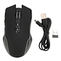Miniatyrbillede 1 af 8: Trådløs mus 2.4G genopladelig USB RGB professionel optisk sensor gaming mekanisk mus sort