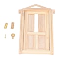 Pikkukuva 3 / 8: Mini puinen ovi 1:12 Miniatyyrikohtaus Koivu Materiaali Spire Design Ovi Huonekalut Nukkekoti Tarvikkeet