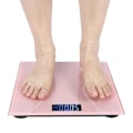 Miniatyrbillede 5 af 8: 180 kg 400 lb digital badevægt elektronisk LCD baggrundsbelyst display ultratynd automatisk tænding (pink)