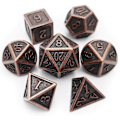 Pikkukuva 1 / 5: Veritahrainen metallinen DND-nopan setti, veritahraiset D&D polyhedral RPG-nopat (antiikkikupari)
