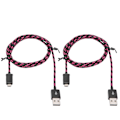 Miniatyrbild 5 av 8: 2Pscs Snabbladdningskabel Micro USB Datakabel Nylon Flätad Kabel för Android-telefon