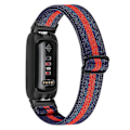 Pikkukuva 1 / 5: Fitbit Inspire 3 Elastinen Punottu Nylon Solo Loop Urheilukellohihna - Musta Midnight Blue Punainen