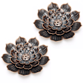 Miniatyrbillede 2 af 8: 2 stk. Lotus Røgelse Brænder Pindeholder Zinklegering Multihul Askefanger Husholdning Indendørs Håndværk