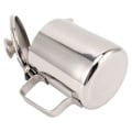 Miniatyrbillede 7 af 8: Rustfrit mælkeskummerkande i rustfrit stål, cappuccino-kande, kaffeskumbeholder med låg, 350 ml