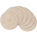 Pikkukuva 1 / 5: Pyöreät punotut tabletit, 6 kpl, pestävät pyöreät tabletit keittiön pöydälle, 38 cm pyöreät pöytätabletit (Beige, 6)