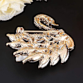 Miniatyrbild 5 av 5: Svanformad Brosch Nål Legering med Zirkon Emalj Kristall Strass Mode Smycken Present till Kvinnor