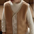 Miniatyrbillede 5 af 8: Børne Fuzzy Vest Dobbeltsidet Stil Vest Fashion All Matched Vinter Vest Jakke 120cm/47.2in