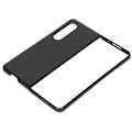 Miniatyrbild 8 av 8: Business Läder Mönster Telefonfodral Stötsäkert Telefonfodral för Samsung Galaxy Z Fold 3Svart