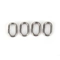 Miniatyrbilde 4 av 8: 100 stk rustfritt stål ovale delte ringer Svingbar Snap fiskeredskapskobling (9x15mm)