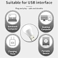 Miniatyrbillede 5 af 5: USB LED Pære 3W Bærbar LED Lampe 5V Boglamper Energibesparende Nødlampe Udendørs Campinglys Indendørs Læselampe Pære hvidt lys 3 stk