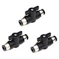 Miniatyrbillede 1 af 5: 4mm Push Connect Ventil Kugleventil 4mm Luftstrømskontrolventil Quick Connect Ventil Rørfittings 3 Pakke-B8