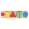 Miniatyrbild 1 av 8: Trä Geometrisk Pussel Formigenkänning Leksak Montessori Matchningsspel Pedagogisk Barnleksak Geometrisk Formigenkänning Bräda Typ C
