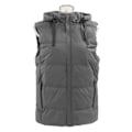 Miniatyrbilde 3 av 8: Oppvarmet vest med hette - Rask oppvarming - Jakke med 7 områder med karbonfiber - Konstant temperatur - USB-port for utendørs ski - XL - Grå