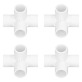 Miniatyrbillede 3 af 8: 10 STK PVC-plastrørforbindelse 6-vejs rør Hjørnealbuefittings 25mm indvendig diameter hvid