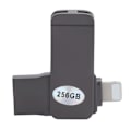 Miniatyrbild 8 av 8: 2 i 1 Mini Metal U-disk Mobiltelefon OTG Flash-enhet 256 GB Lagring för Windows/iOS-system