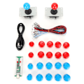 Miniatyrbild 3 av 8: Speltillbehör Joystick DIY USB-spelset för Win8 / Win7 / Vista / XP / 2000 / 98 / Linux / Android (Blå Röd för Dubbla Spelare)
