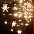 Miniatyrbillede 4 af 5: 96 LED Snefnug Fe Lys Vandtæt Lysgardin Juledekoration