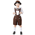 Miniatyrbilde 1 av 4: Tyske bayerske Oktoberfest-festbukser i skinn for menn XL hvite