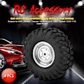 Pikkukuva 8 / 8: 4 kpl Pyöränrenkaat Kumirenkaat navoineen 1/10 RC Crawler -maastokuorma-autolle