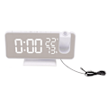 Miniatyrbillede 7 af 8: FM-radio LED digitalt smart vækkeur LED digitalt projektionsvækkeur til soveværelse seng hvid krop hvidt tegn