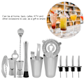 Miniatyrbillede 5 af 8: 14 stk. rustfrit cocktail shaker mixer drikker drikkeværktøj bar gave (600, 450 ml)