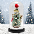 Miniatyrbillede 2 af 5: Juletræ i kuppel x mas ornamenter til soveværelse sengebord rød kugle
