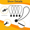 Miniatyrbillede 4 af 5: 20 Stykker Bungee Strammer, 150mm Fleksibel Bungee Elastik, Kugle Bungee Strammer, Holdbare Bungee Snore, til Bannere, Presenninger, Camping, Telte (Sort)_