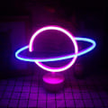 Miniatyrbillede 3 af 5: Neon Planet Bordlamper - Blå/Pink Natlampe med Holderbase