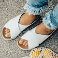 Miniatyrbilde 1 av 3: Kraftige platform hvite espadrille kile sandaler for kvinner EU 39