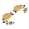 Miniatyrbillede 7 af 8: 1 par blomsterbroderi patches smukke blomstermønster broderede applikation stryge på patches til DIY tøj gul