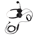 Miniatyrbillede 2 af 8: H360D‑3.5‑MV Binauralt kundeserviceheadset Sort Justerbart Telefonheadset til 3,5 mm hovedtelefonstik