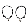 Miniatyrbillede 5 af 8: 10 stk Hjerteform armbånd Nylon reb Længde Justerbar Let Match Stilfuldt Armbånd Smykker til Par Kvinder Mænd Gave Sort
