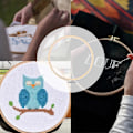 Miniatyrbilde 4 av 5: 12 stk. 7-tommers sirkelformet broderiramme i tre og bambus