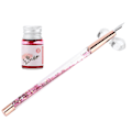 Miniatyrbilde 3 av 8: Glass Dip Pen Holdbar Dekorativ Attraktiv Komfortabel Blekk Skrive Bærbar Kalligrafi Sett for GavePen Nib Rosa