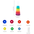 Miniatyrbilde 3 av 8: Baby Infant Toy Rainbow Revolving Tower Baby Stacking Toy Rainbow Tower Stacking Games Stacking Blocks