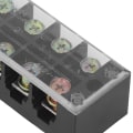 Miniatyrbillede 3 af 7: Terminal Strip Dual Row Screw Clamp Wire Terminal Block med klart dæksel til brobelysning 60A 600V 2stk 4 Position (604)