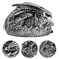 Miniatyrbillede 8 af 8: Cigaraskebægre Pterosaurer Design Scale Carvings Retrostil Attraktiv dekorativ holdbar dekoration til indendørs udendørs