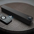 Miniatyrbillede 3 af 4: Mini Soundbar med Subwoofer til TV og PC Håndfri Opkald Hjemmebiografhøjttaler med Indbygget Mikrofon Sort