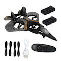 Miniatyrbillede 1 af 8: 2,4 GHz Børns RC Glider Model LED Lys Stabil Flyvning Fjernbetjening Flyvemaskine Legetøj med Propeller Sølv 3 Batterier